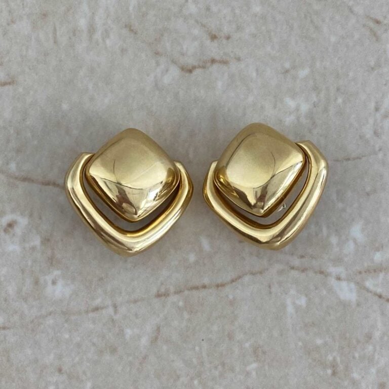 David Webb 18k Yellow Gold Knocker Earrings
