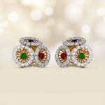 Vintage Cartier Double Clips with ruby sapphire and emerald RJ3J1674