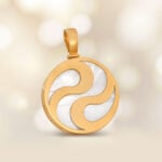 Bulgari Mother of Pearl yellow gold signed Swivel Pendant RJ4J122