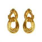 David Webb 18 karat yellow gold Green Enameled Earrings RJ4J462