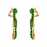 David Webb 18k Green Enameled Earrings, Circa 1980 RJ4J462