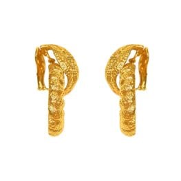 door knocker David Webb 18k Yellow Gold Ribbed Earrings RJ8J6