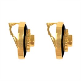 onyx and yellow gold detailed Vintage Aldo Cipullo Earrings, Circa 1970 13175