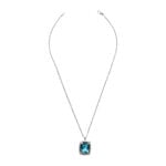 5.99ct Aquamarine Onyx and Diamond designed Mansfield Pendant Necklace 14244