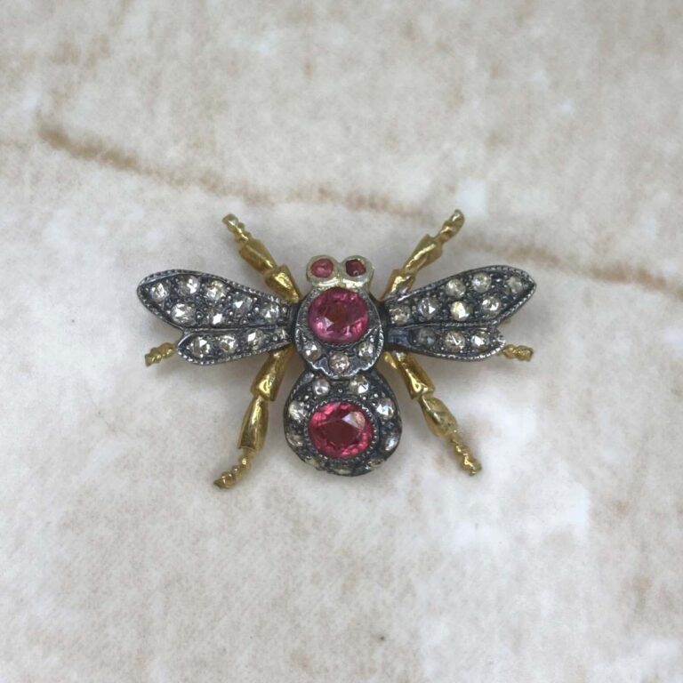 Tourmaline and Diamond Insect Hinckley Brooch