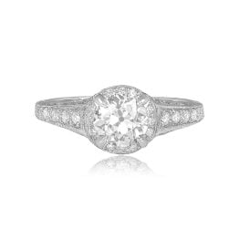 0.98 Old European Cut Diamond on Platinum Engagement Ring 15009