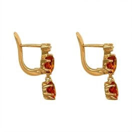 Antique Citrine and Diamond Yellow Gold Stonewall Earrings, Circa 1880 15272