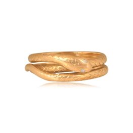 Antique Diamond intricately designed Coiled Serpent with diamond eyes Zora Ring 15561