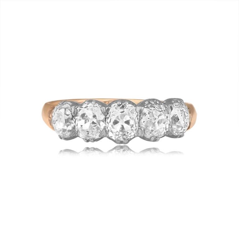 2.00ct Five Stone Antique Cushion Cut Anfield Ring