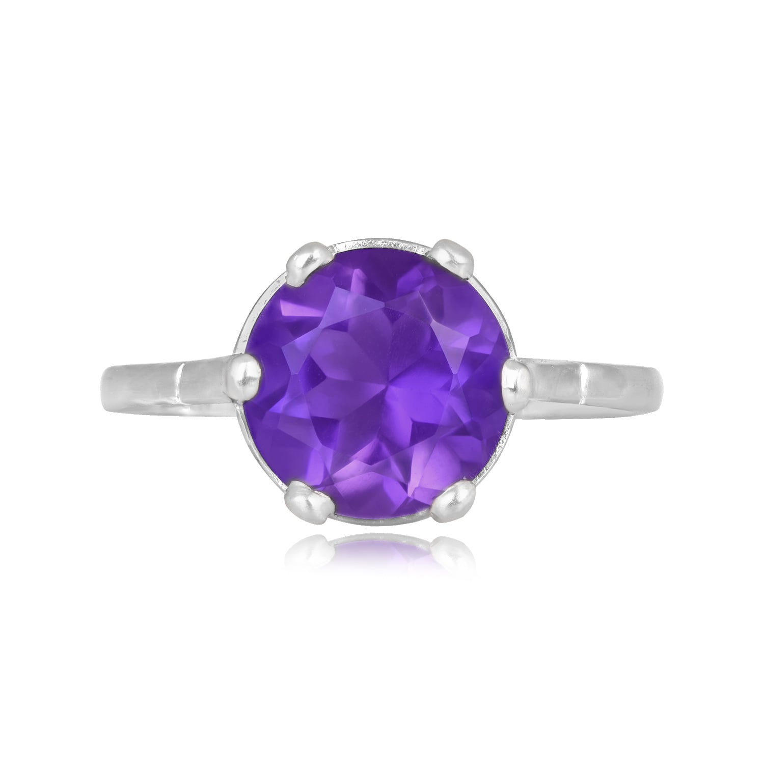 Stacked from 35 images. Method=C (S=1) 2.37ct round cut amethyst platinum art deco ring Marana ring 15683 TV