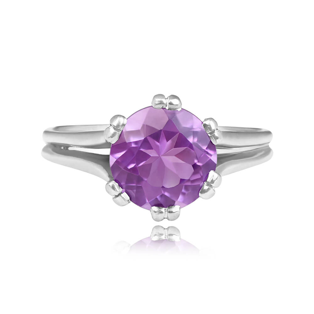 15685-TV UPDATED SIZE-1000PX 1.92 carat round cut amethyst center stone ring Shorey ring 15685