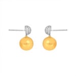 Diamond 18 karat White and Yellow Gold with diamond Corrigan Earrings 15761