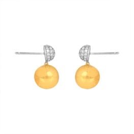 Diamond 18 karat White and Yellow Gold with diamond Corrigan Earrings 15761