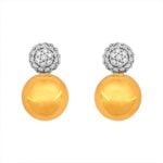 Round cut diamonds on 18 karaat white and yellow gold Corrigan earrings 15761