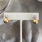 Diamond 18k White and Yellow Gold Corrigan Earrings