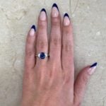 Pear Shaped Sapphire with Moon Diamonds ring