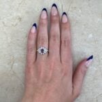 Vintage Pink Tourmaline and Diamond Floral ring