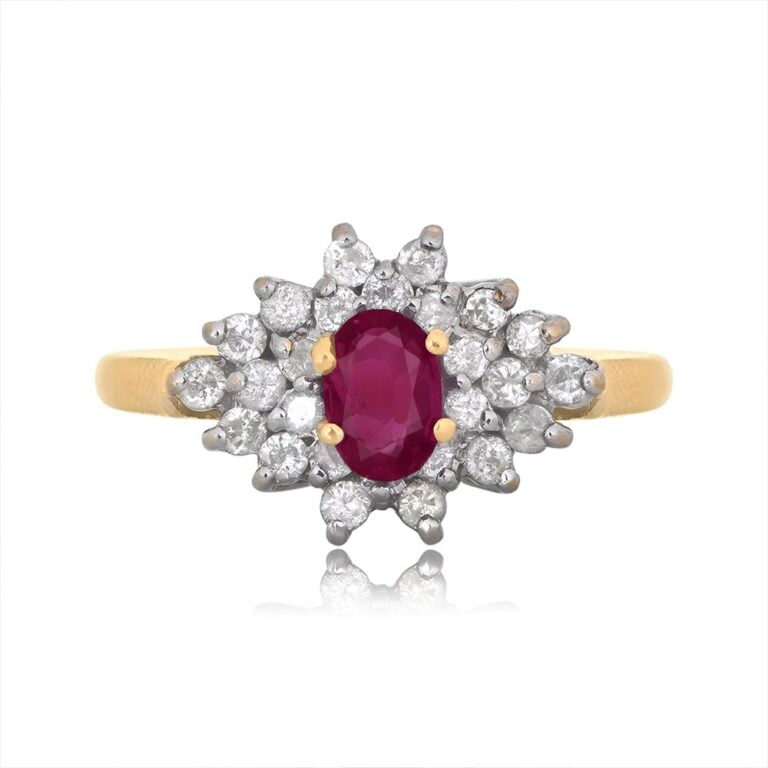 Vintage Pink Tourmaline and Diamond Floral Maplewood Ring, Circa 1980