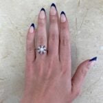 Diamond and Pink Sapphire Floral Midway Ring