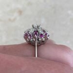 Midway Ring with single cut diamond stones in a petal-like arrangement