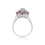 diamond center with diamond and pink sapphire floral motif Midway Ring 15768