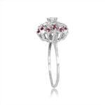 diamond and pink sapphire floral motif ring alternating colored petals Midway Ring 15768