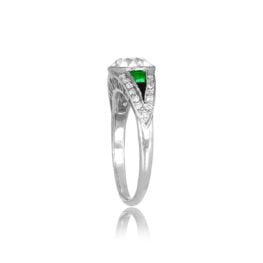 intricately designed 1.75ct Diamond with Emerald and Onyx Accents Alvor Ring 15770