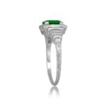 Art Deco Square Emerald and Diamond halo Alkali Ring, Circa 1920 15791