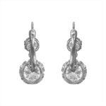 Edwardian platinum double Diamond hanging earrings Mapleton Earrings 15808