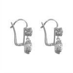 Edwardian platinum Diamond double diamond design Mapleton Earrings 15808