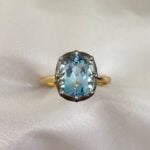 Bartley Ring handcrafted in blackened platinum on 18k yellow gold