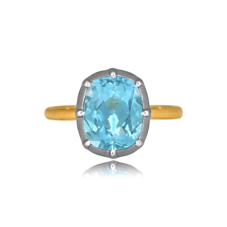 2.79ct Cushion Cut Aquamarine Bartley Ring