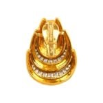 draped design David Webb Vintage Diamond and Gold Draped Earrings 15805