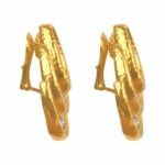 David Webb Vintage Diamond and Gold Draped Earrings, Circa 1980 15805