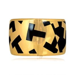 Angela Cummings for Tiffany Black Jade Inlay T Bangle, Circa 1970 15806