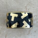 Black Jade Inlay Bangle, Circa 1970