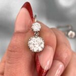 Edwardian platinum Diamond Mapleton Earrings