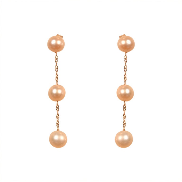 14k Rose Gold Pearl Curtis Earrings