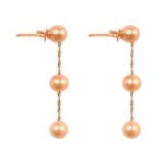 14k Rose Gold Pearl haning section designed Curtis Earrings 15812