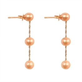 14k Rose Gold Pearl haning section designed Curtis Earrings 15812