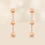 14k Rose Gold Pearl Curtis Earrings pink pearl hanging earrings 15812 artistic photo