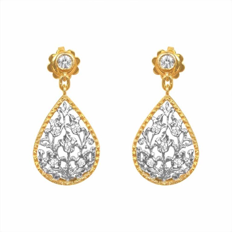 Buccellati Floral Gold and Diamond Earrings