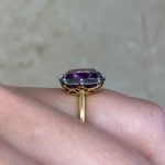Cushion-Cut Amethyst in Blackened Platinum Side View f4 15819