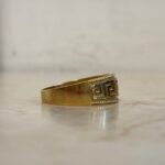 18k yellow gold detailed designed mens band Kane Band 15828