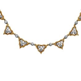 Buccellati floral necklace with white and yellow gold pattern Buccellati Necklace AL113