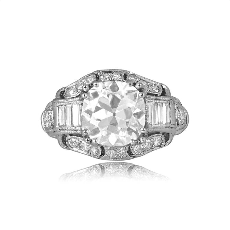Antique 2.76ct Old European Cut Diamond Parkston Ring, Circa 1925