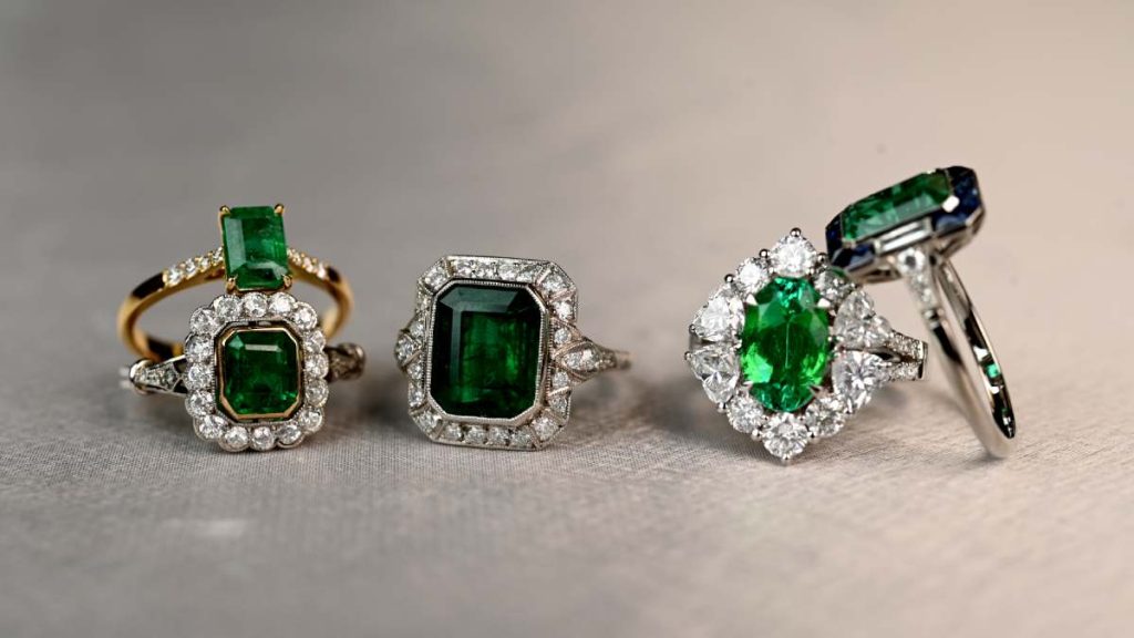 Emerald cut Zambian Emerald Ring EDJ