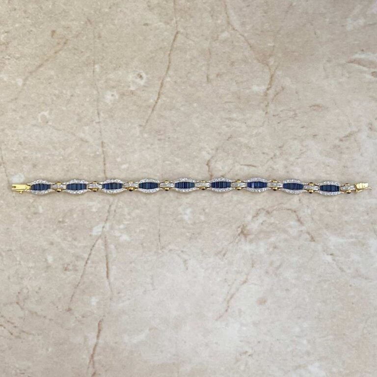 Vintage Sapphire and Diamond Colome Bracelet, Circa 1980