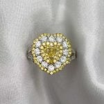0.90 carat heart-shaped yellow diamond Gretna Ring White Backdrop f5 ROM31