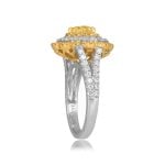 yellow and white gold Heart Shaped Yellow Diamond with Halo Gretna Ring ROM31